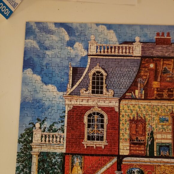 Master Pieces 1000pc Waldens Manor House 26x19 Inside Out Pre-Owned - Picture 11 of 13